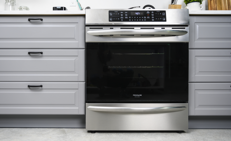 The Frigidaire Gallery FGIH3047VF induction range installed in a modern kitchen.