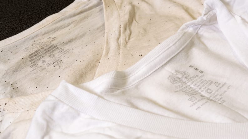 Each t-shirt was soaked in the sweat bath for four hours.