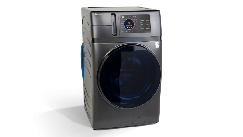 Washer and Dryer combo on white background