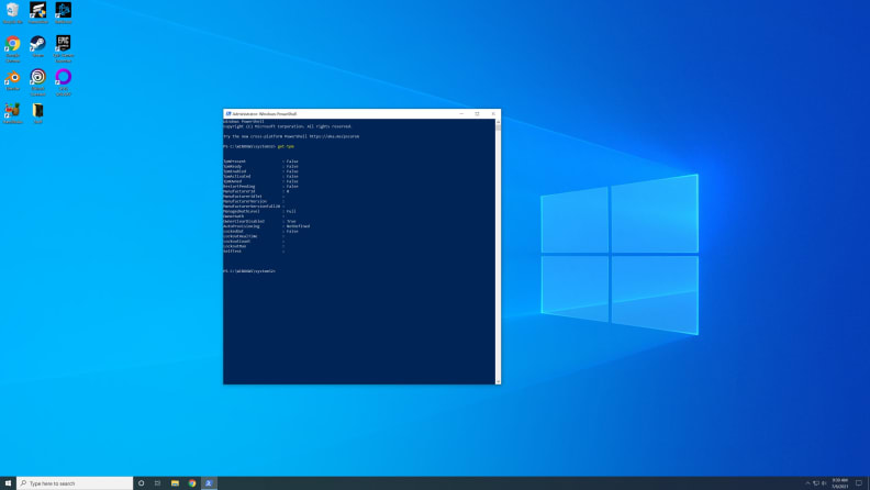 A screenshot of the Windows 10 desktop