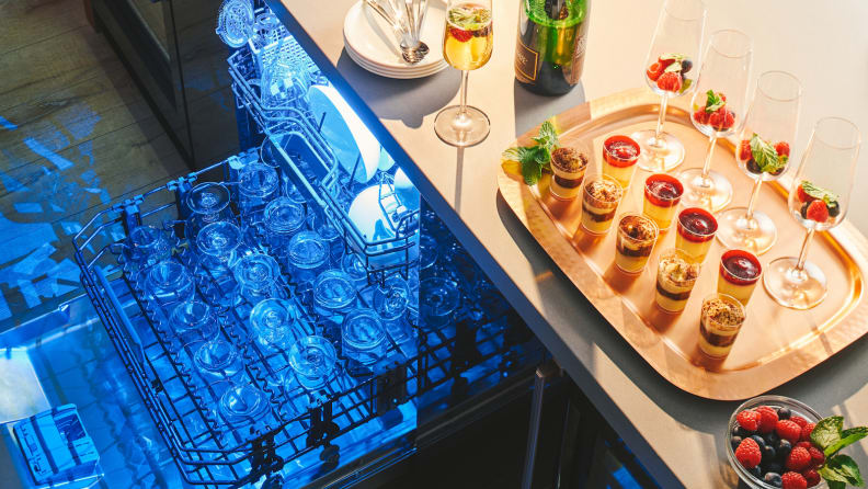 Some dishwashers have room to load all the wineglasses safelly