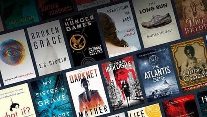 Kindle interface with ebooks.