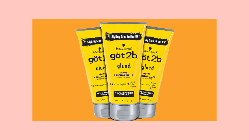 Three yellow tubes of hair gel.
