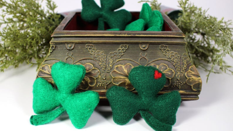 Green felt shamrocks from Etsy