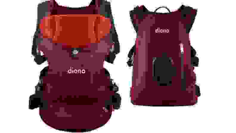 A Diono carrier in a cranberry color.