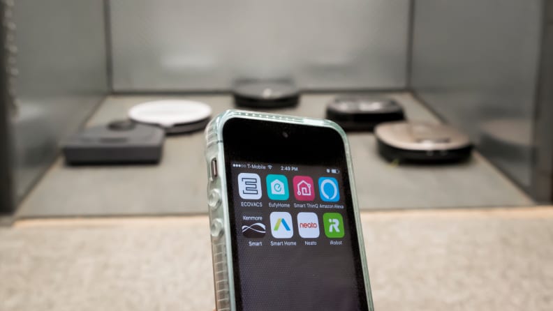 A group of smart robot vacuums and their apps