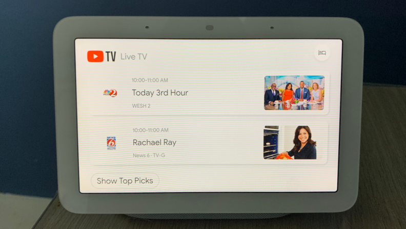 Google's Nest Hub (second-gen) smart display plays YouTube TV