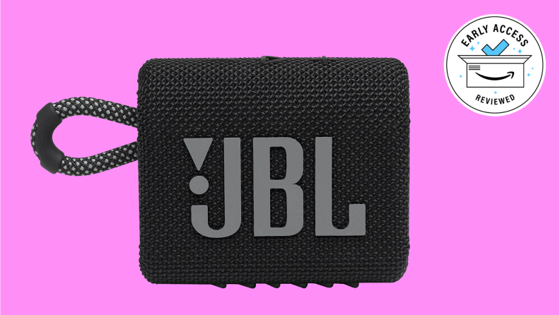 JBL speaker on pink background