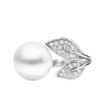 Product image of 18K White Gold South Sea Cultured Pearl And Diamond Ring