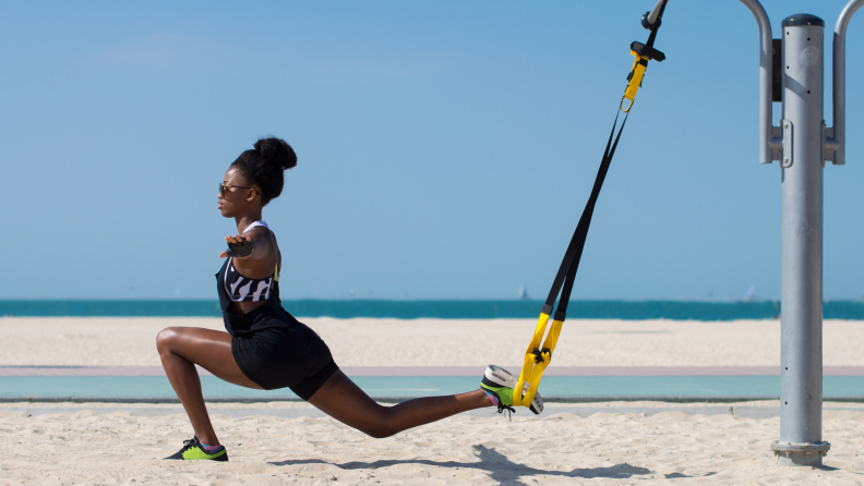 Using TRX suspension system on the beach