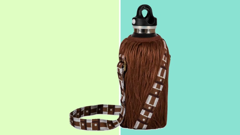 A Chewbacca water cooler on a green background