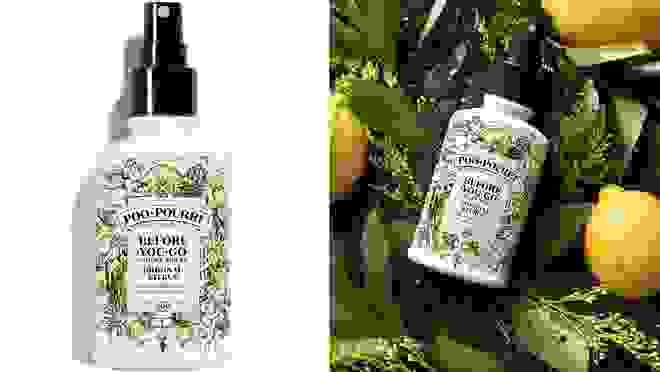 Shots of Poo-Pourri bottle