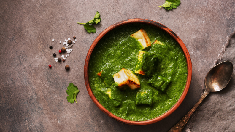 Palak Paneer is a vegetarian dish originated in India.