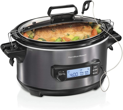 NEW] KOOC Slow Cooker, 5-Quart, Larger than 4 Quart, Free Liners Included  for Easy Clean-up, Upgraded Ceramic Pot, Adjustable Temp, Nutrient Loss  Reduction, Green, Round…