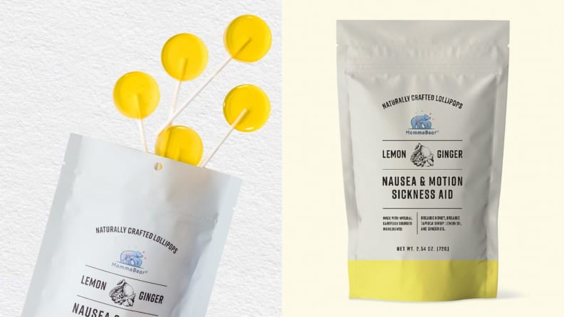 A bag of yellow lollipops