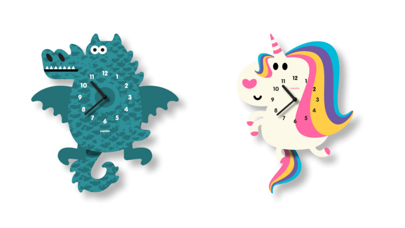 A dragon and a unicorn clock