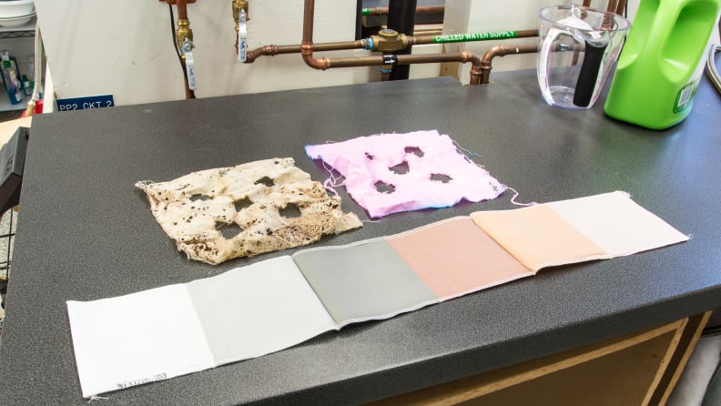 We tested using stained fabric