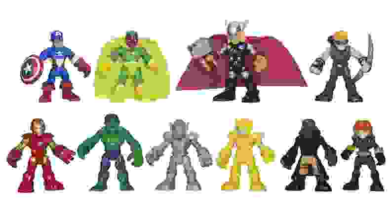A set of mini PLAYSKOOL action figures from Marvel Age of Ultron