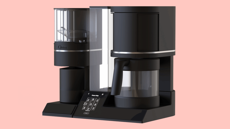 Angled view of the Midea Barista Brew Smart Coffee Machine in black.