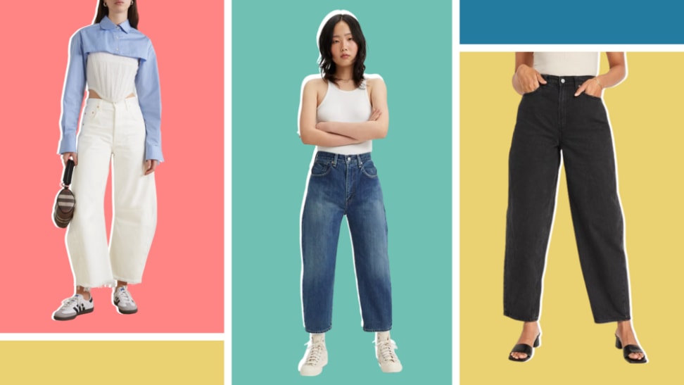 Barrel leg jeans to shop now: Horseshoe and balloon leg jeans - Reviewed