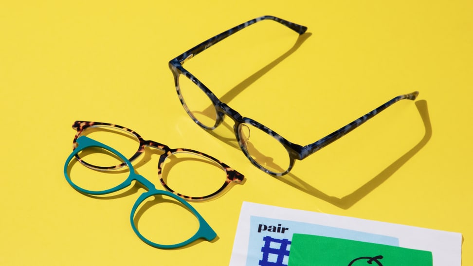 Eyeglasses on yellow background