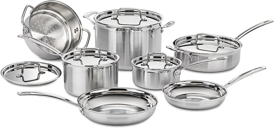 Product Image - Cuisinart MCP-12N Stainless Steel 12-Piece Cookware Set