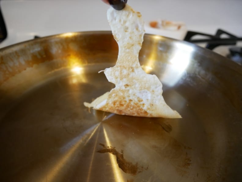 After cooking egg