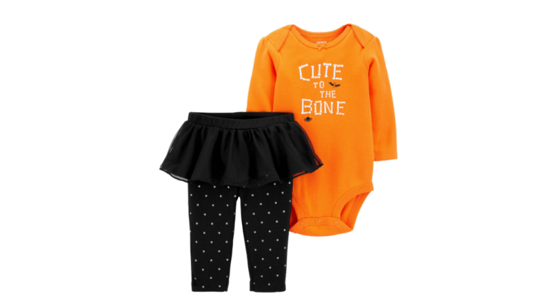 Orange and black outfit with tutu.
