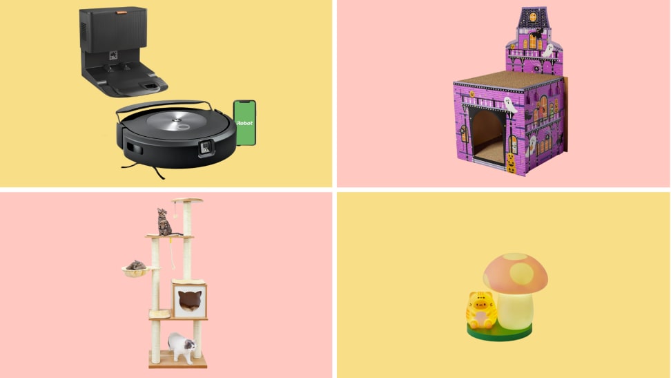 iRobot Roomba, Cardboard Cat House, Cat Tree, Cat lamp