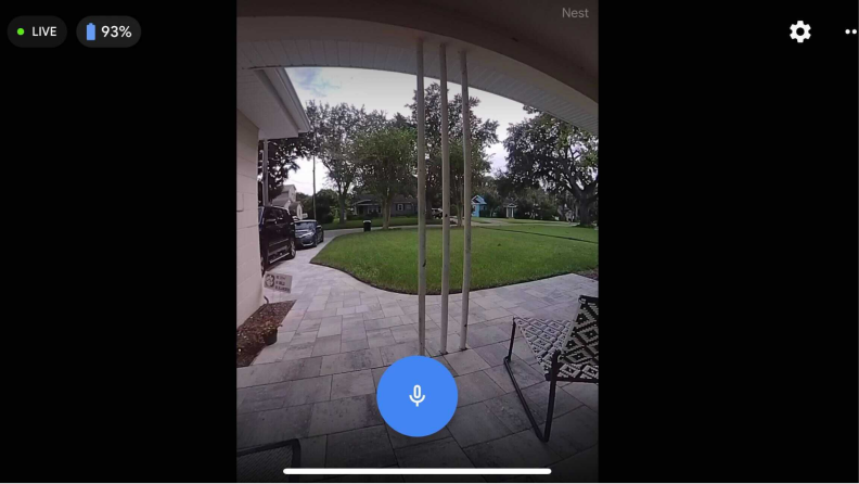 Live view from the Nest Doorbell (battery) in the Google Home app