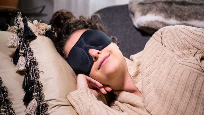 Women sleeping with eye mask on