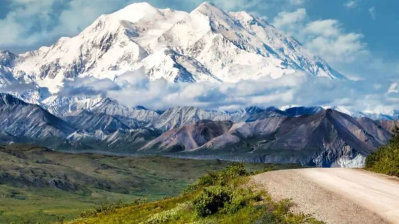 snow-topped mountains landscape