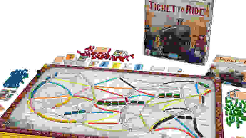 Ticket to Ride board game on white background