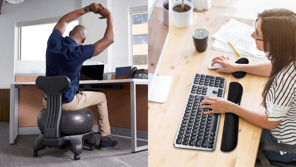 WFH Sitting Desk With Footrest, Home Office Desk