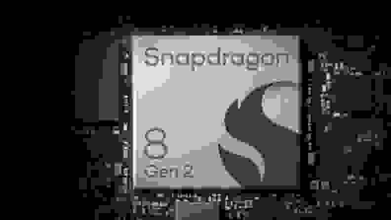 A Snapdragon microchip inside a OnePlus smartphone.