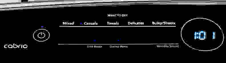 Whirlpool's Intuitive Touch Controls work to make selecting the right cycle for the Whirlpool Cabrio WED8000DW easy.