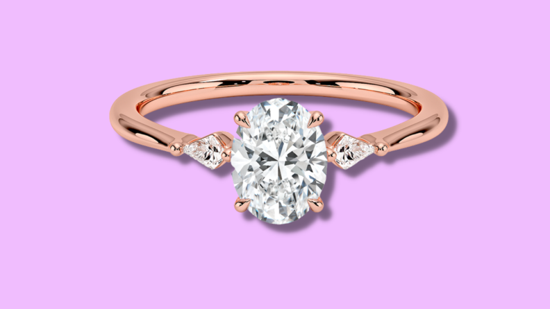Diamond ring in rose gold setting