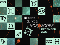 A title image that reads "Reviewed Style Horoscope December 2023," surrounded by blocks of stars and zodiac symbols.