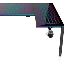 Product image of Eureka Ergonomic Music Sensing LED Glass Gaming Desk
