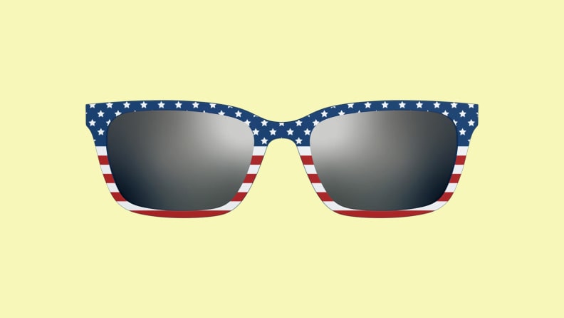 top of glasses on yellow background