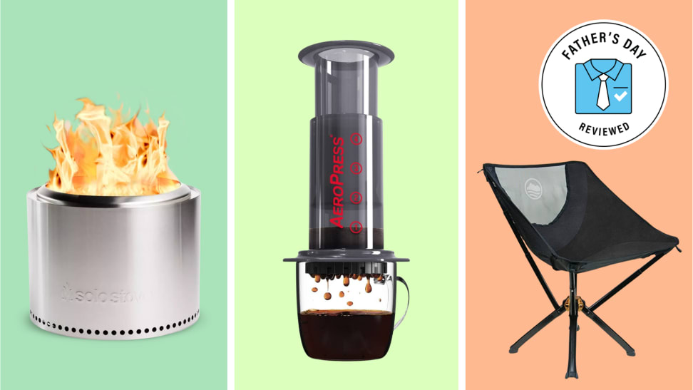 A solo stove, an aeropress, a Cliq chair