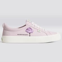 Product image of Cariuma OCA Low Earth Day Embroidered Tree Pale Lilac Canvas Sneaker