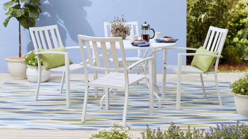 This abstract rug is inspired by sea glass.