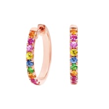 Product image of 14k Rose Gold Rainbow Hoop Earrings