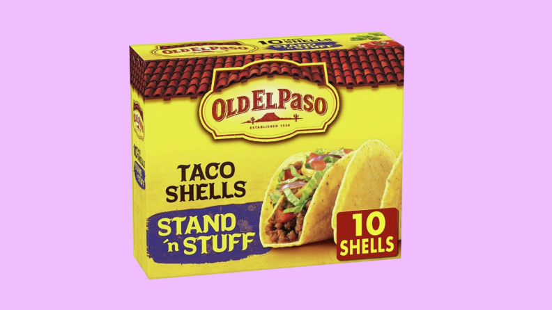 Product image of a box of Old El Paso standing taco shells.