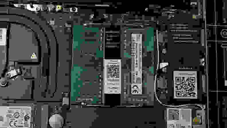 A picture of the laptop's central processing board