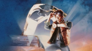 Art of Marty McFly (Michael J. Fox) in Back to the Future. Poster illustration by Drew Struzan.