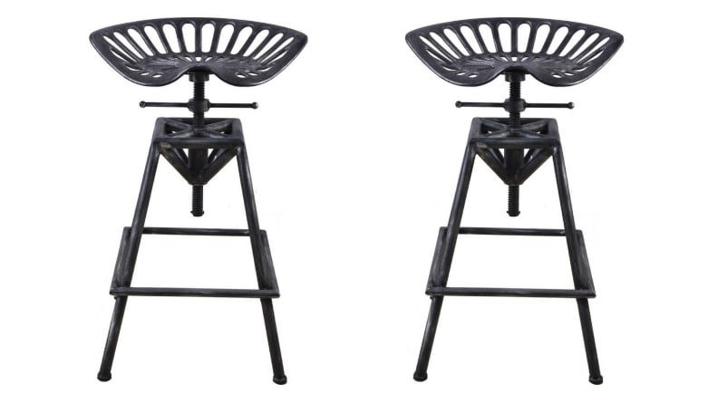 Cast-Iron and Steel Adjustable Tractor Stool
