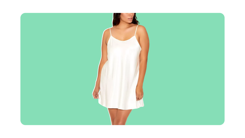 A white slip dress.