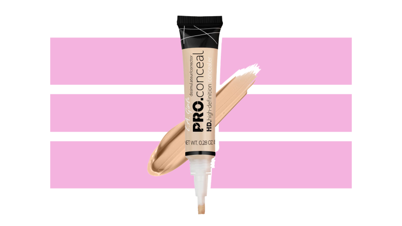 L.A. Girl HD Pro Concealer against a pink and white background.